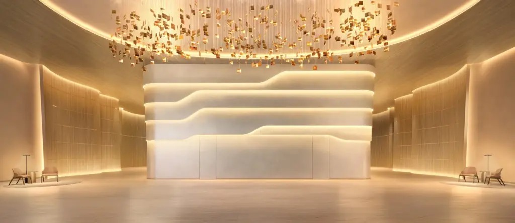 The Lobby do EPIC Jardim Europa by Pininfarina. Perspectiva artística