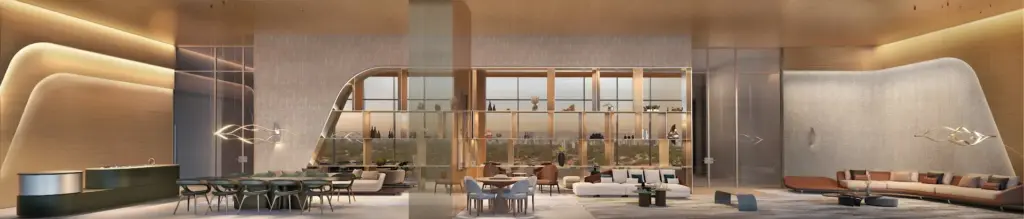 The Party Lounge do EPIC Jardim Europa by Pininfarina. Perspectiva artística
